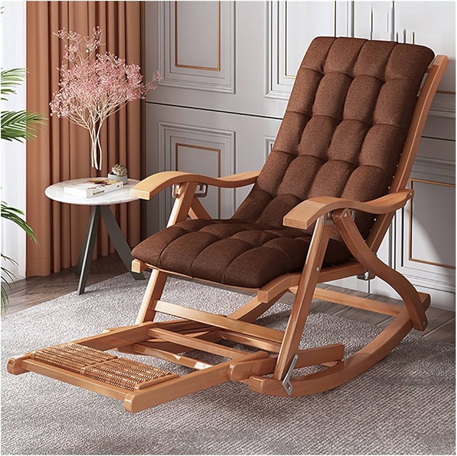 Amazon｜ロッキングチェア 木製 折りたたみ リクライニングチェア 5