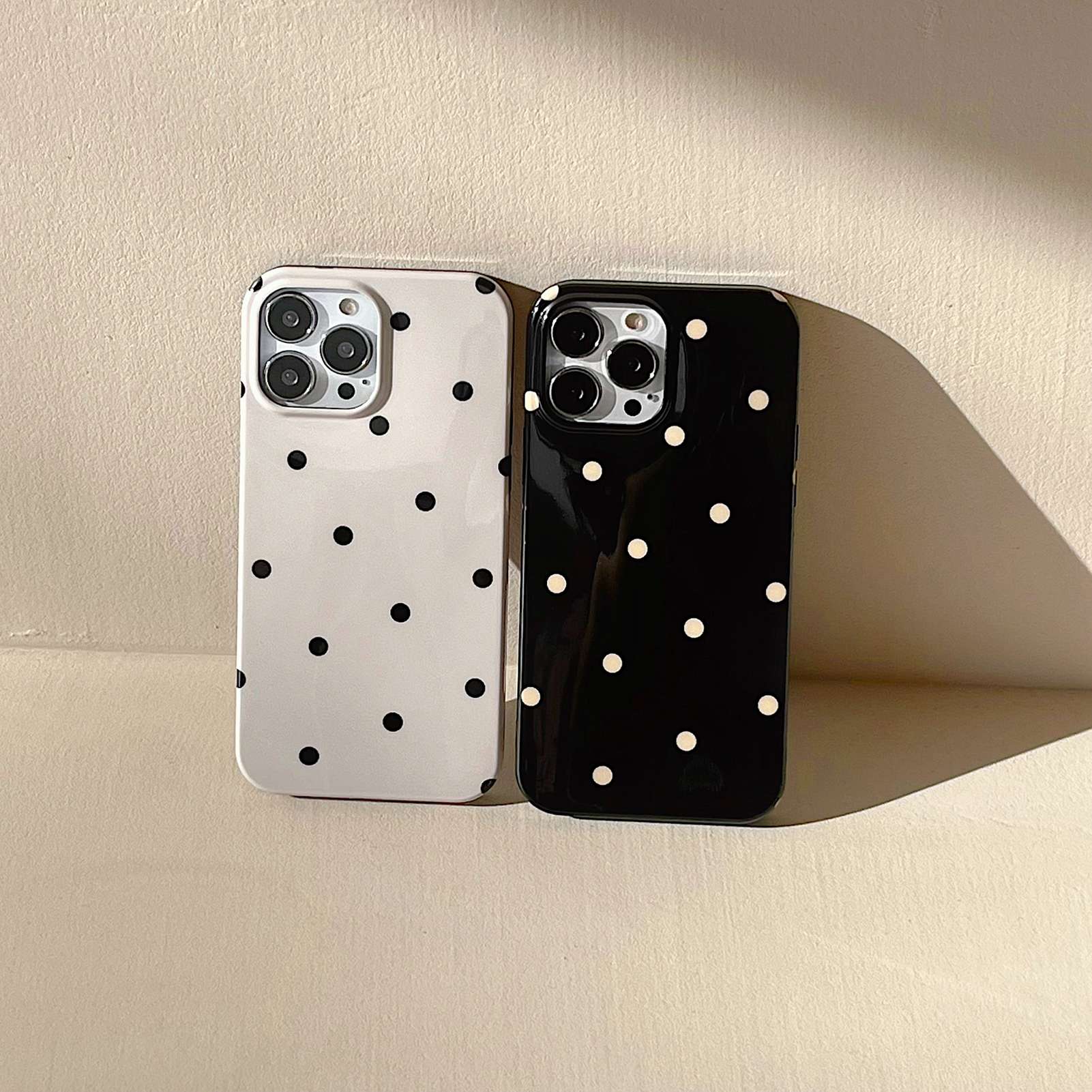 Amazon.com: Retro White Polka Dots Cute Phone Case Compatible with