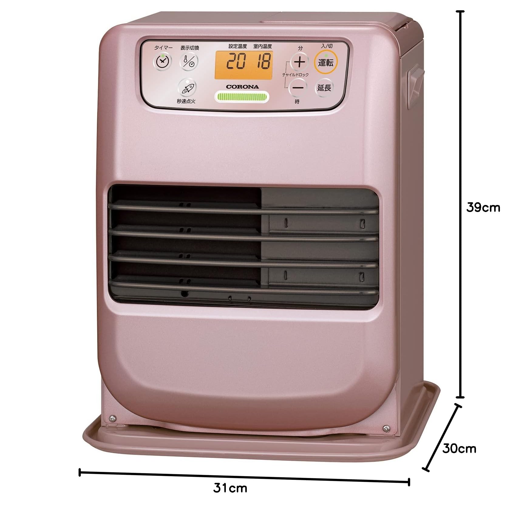 Amazon | コロナ 石油ファンヒーター FH-M2522Y(R) [ローズメタリック