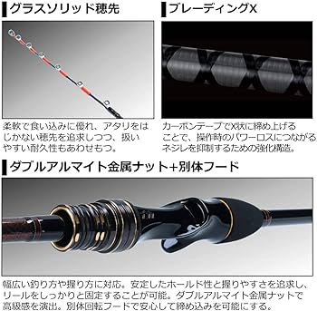 Amazon | ダイワ(DAIWA) 湾フグ X 180・R ロッド ガイド付き 変則3