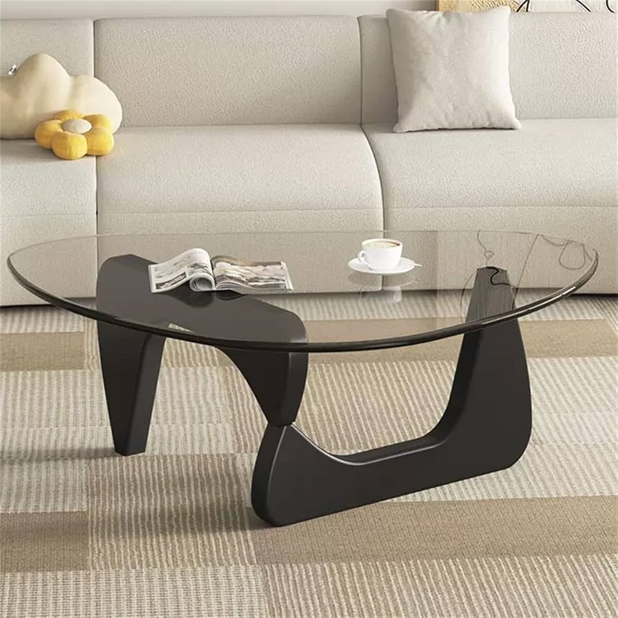 Amazon｜N/A 三角形のガラストップセンターテーブル、ミッド