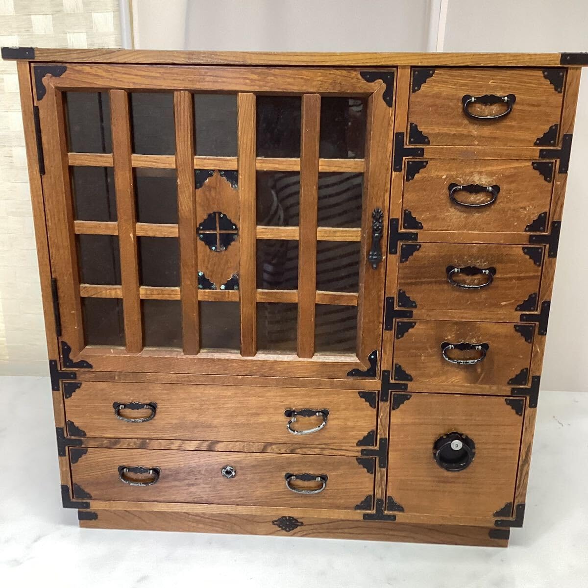 Amazon.co.jp: 時代箪笥民藝箪笥和箪笥古家具小箪笥小棚小引き出し木製