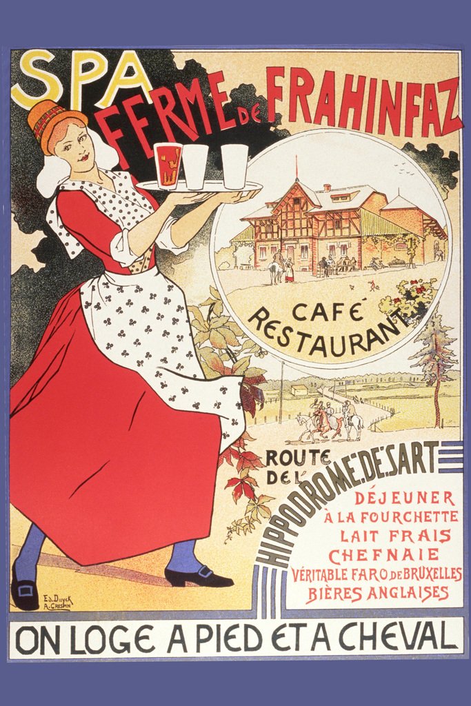 Amazon.com: Ferme De Frahinfaz A Cafe And Restaurant 1894 Vintage