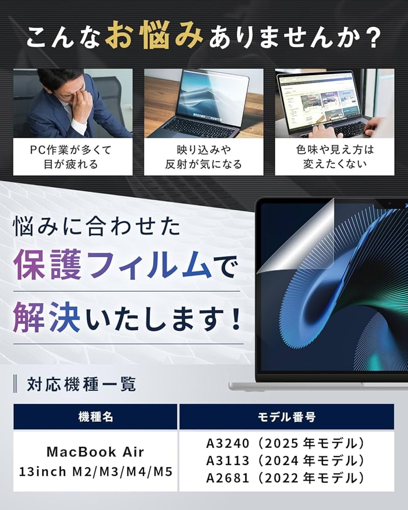 Amazon.co.jp: 2026 M5対応【日本製】ブルーライトカット 反射防止