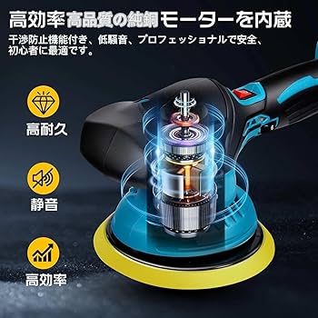 Amazon.co.jp: 電動ポリッシャー 充電式 ダブルアクション コードレス