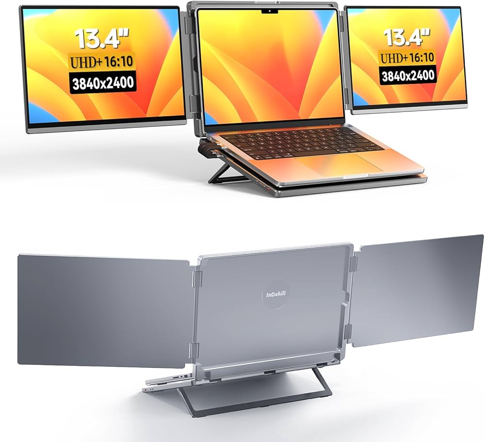 Amazon.co.jp: Intehill モバイルモニター 2画面 4K トリプルモニター