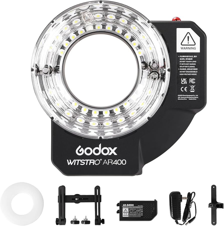 Amazon.com : Godox Wistro AR400 Lightweight Ring Flash with Li-Ion