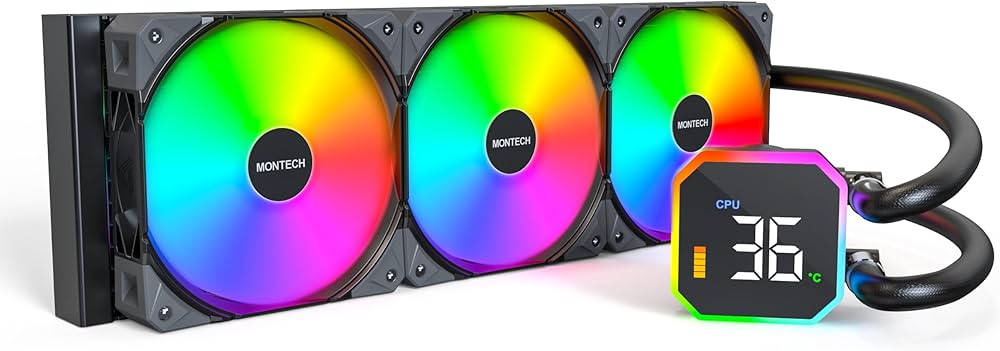 Amazon | MONTECH オールインワン 水冷 CPUクーラー 360mm ブラック