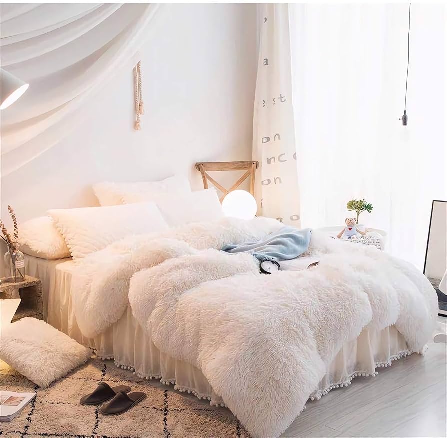 Amazon｜Qふわふわ 暖かい 布団カバー シーツ 枕カバー セット