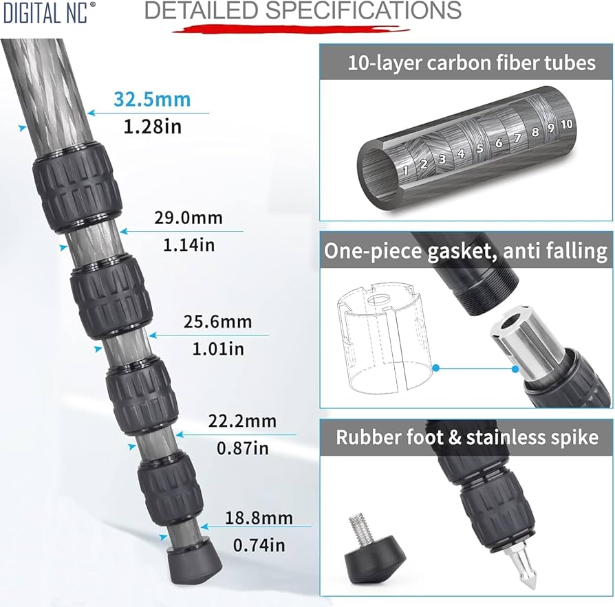 Amazon | プロフェッショナル 高耐久 72インチ モノポッド/ユニポッド