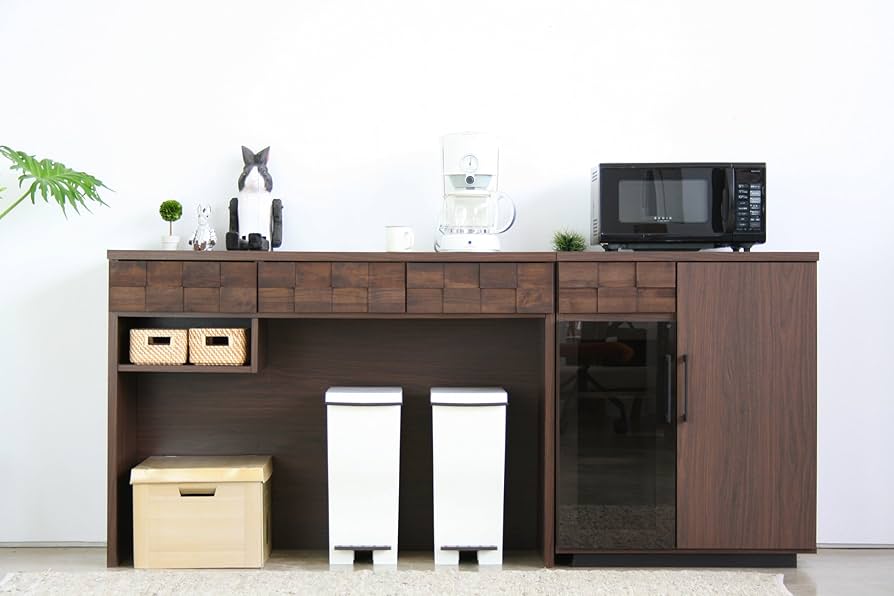 Amazon｜大川家具 GART オープンカウンター COLK (コルク) 120cm幅