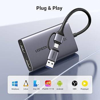 Amazon.co.jp: UGREEN 2K@30Hz HDMI キャプチャーボード 4K@30Hz