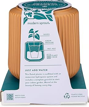 Amazon.com : Modern Sprout Flower Grow Kit - Ceramic Planter with