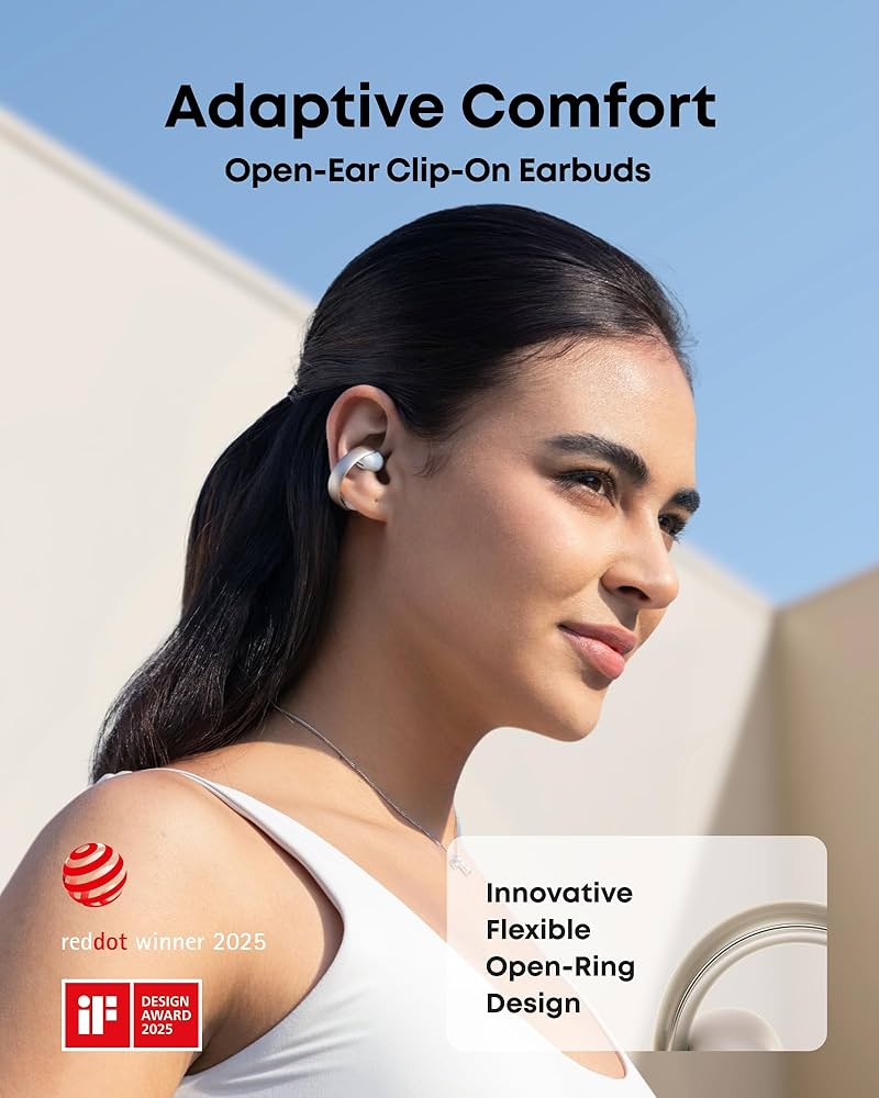 Amazon.com: Soundcore AeroClip by Anker, Open-Ear Earbuds, Clip-On