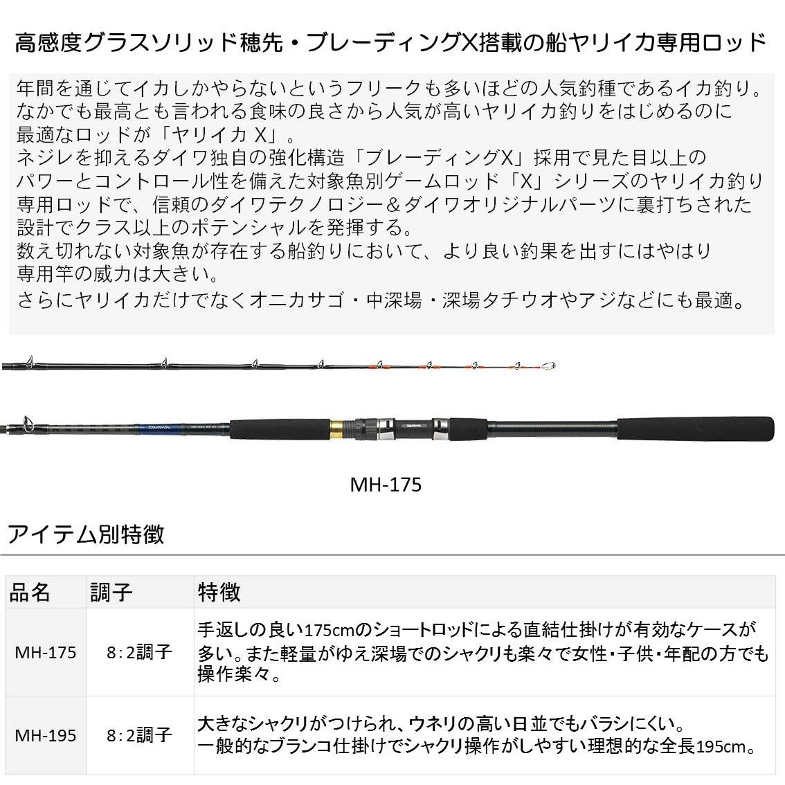 Amazon | ダイワ(DAIWA) 船竿 ヤリイカ X MH-175 釣り竿 | ダイワ