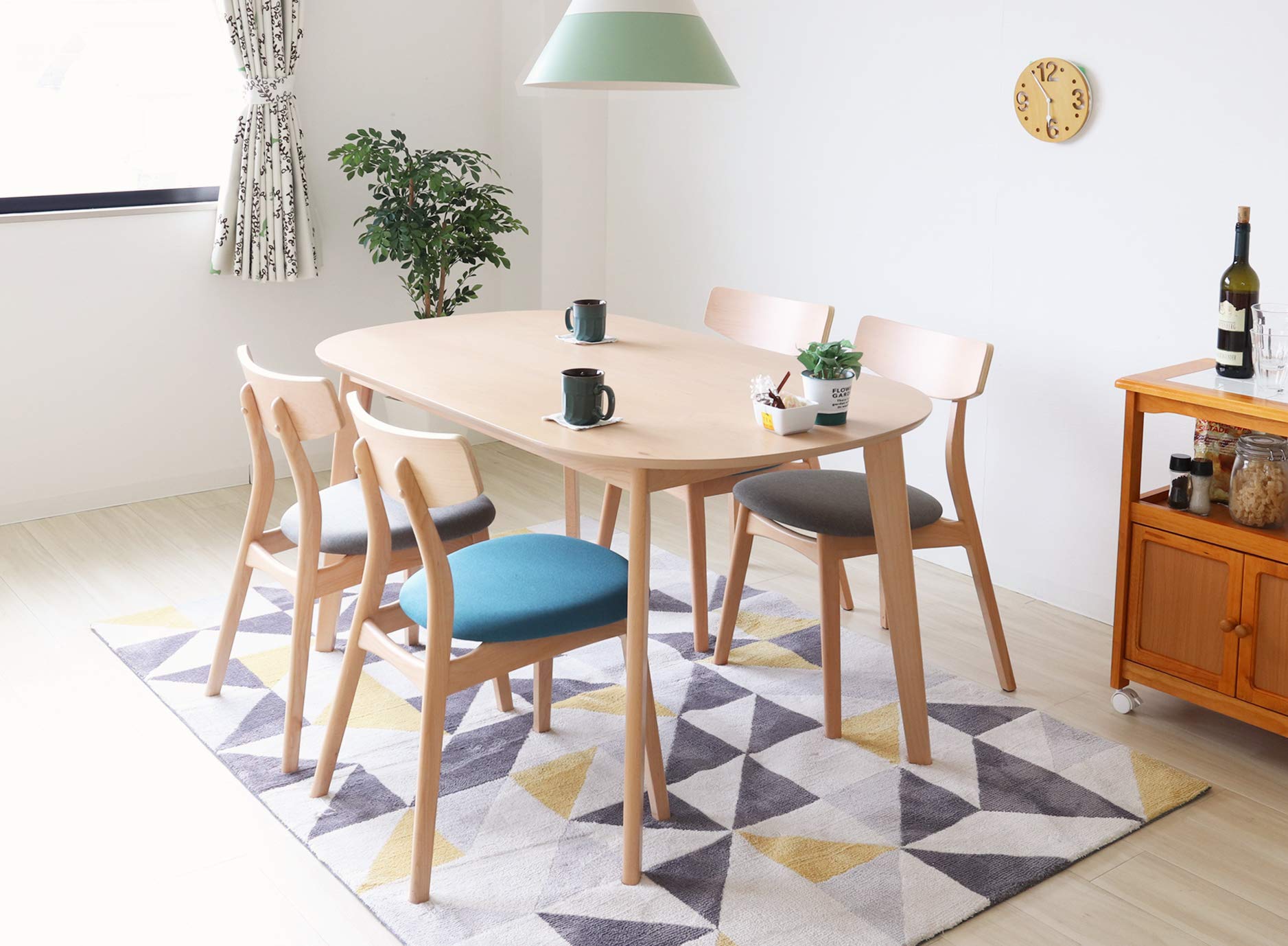 Amazon｜ヤマソロ(Yamasoro) ダイニングチェア ブルー 幅42.5×奥行52