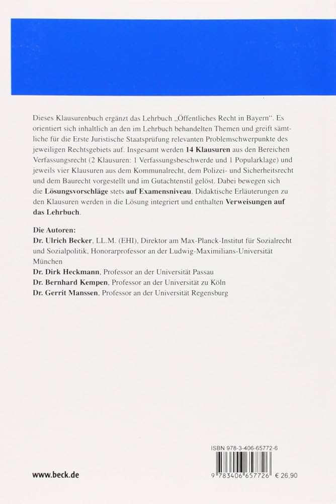 Amazon.com: Klausurenbuch Öffentliches Recht in Bayern