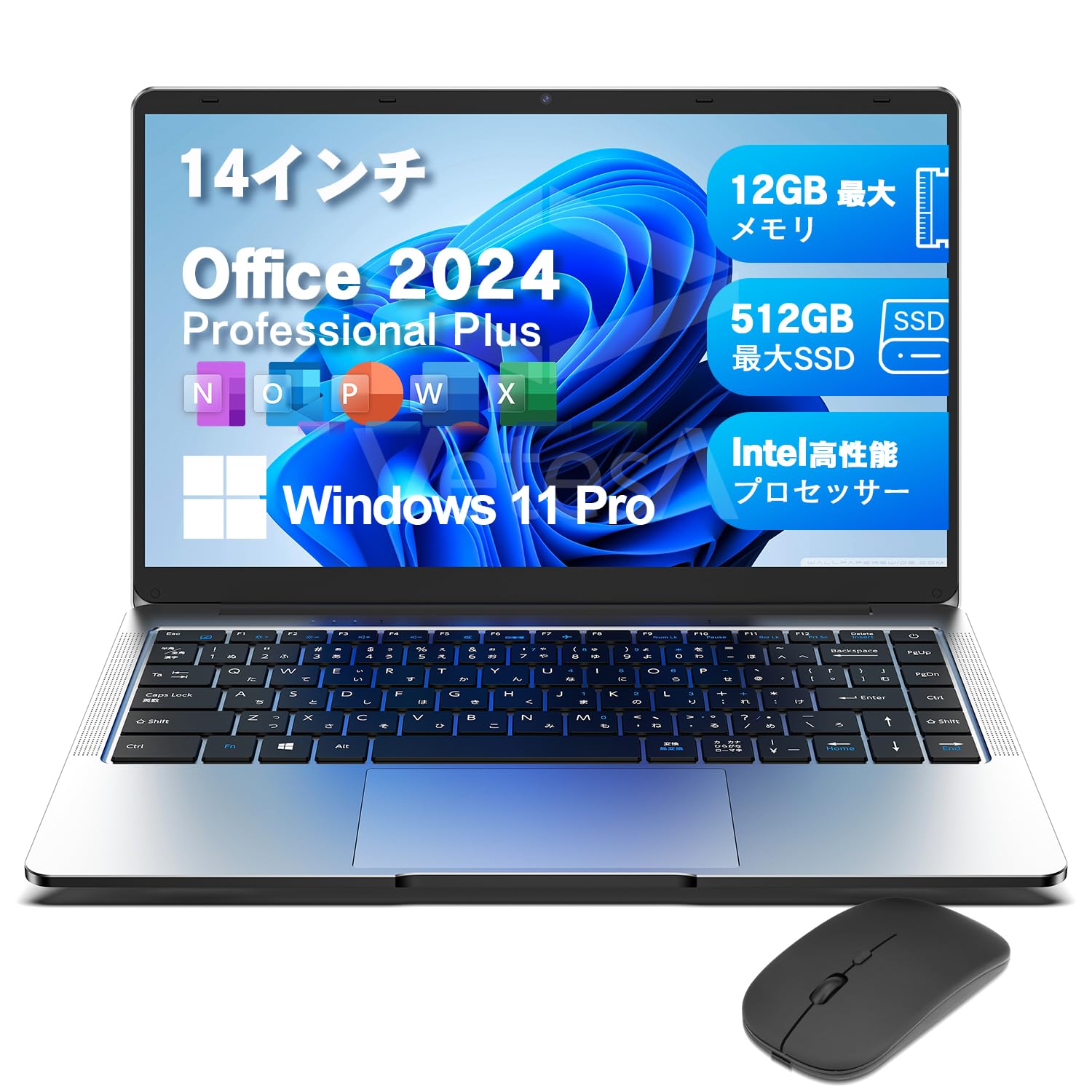 Amazon.co.jp: VETESA ノートパソコン office2024搭載 Windows11 Pro