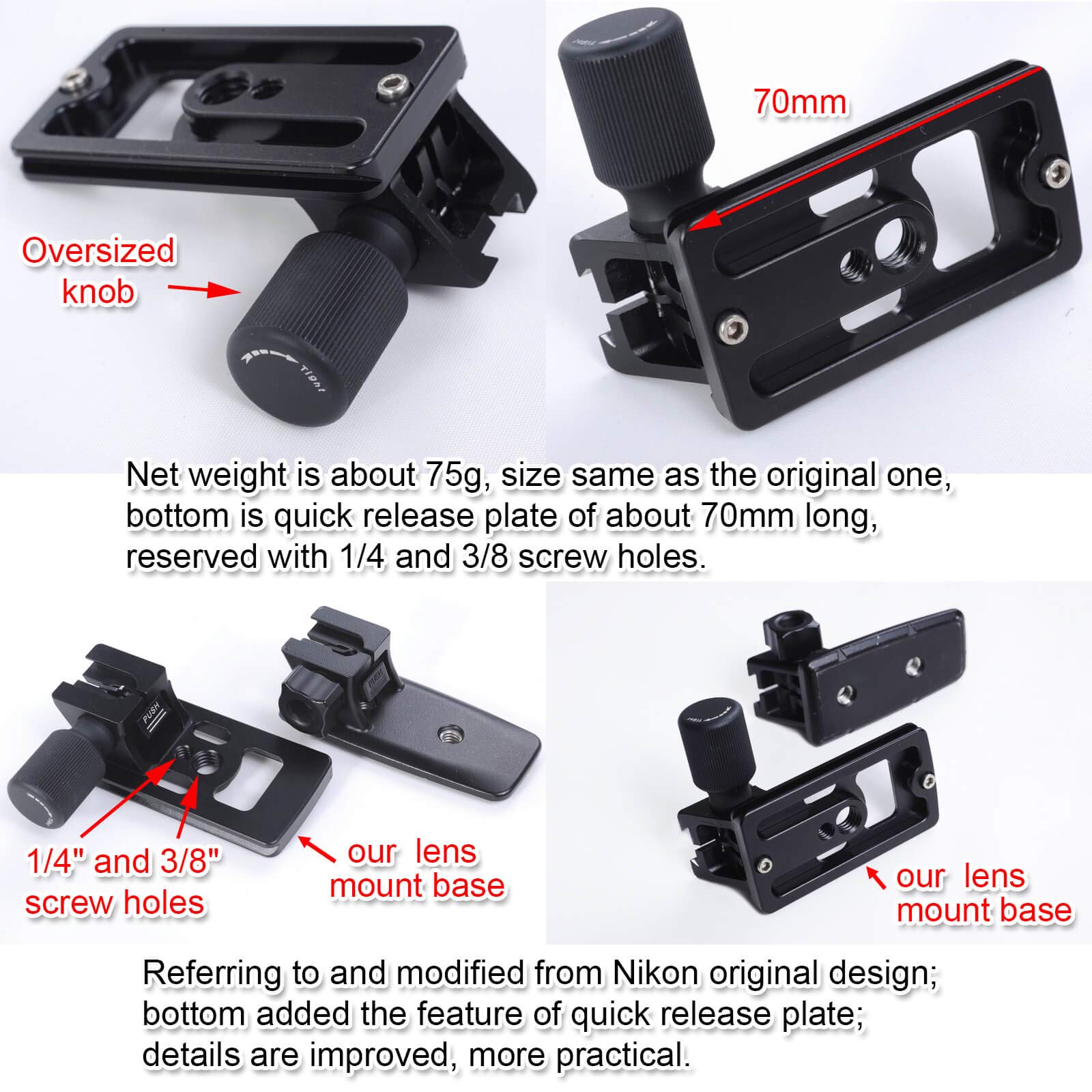 Amazon | リング式三脚座足、ARCAタイプ交換レンズ足, iShoot レンズ