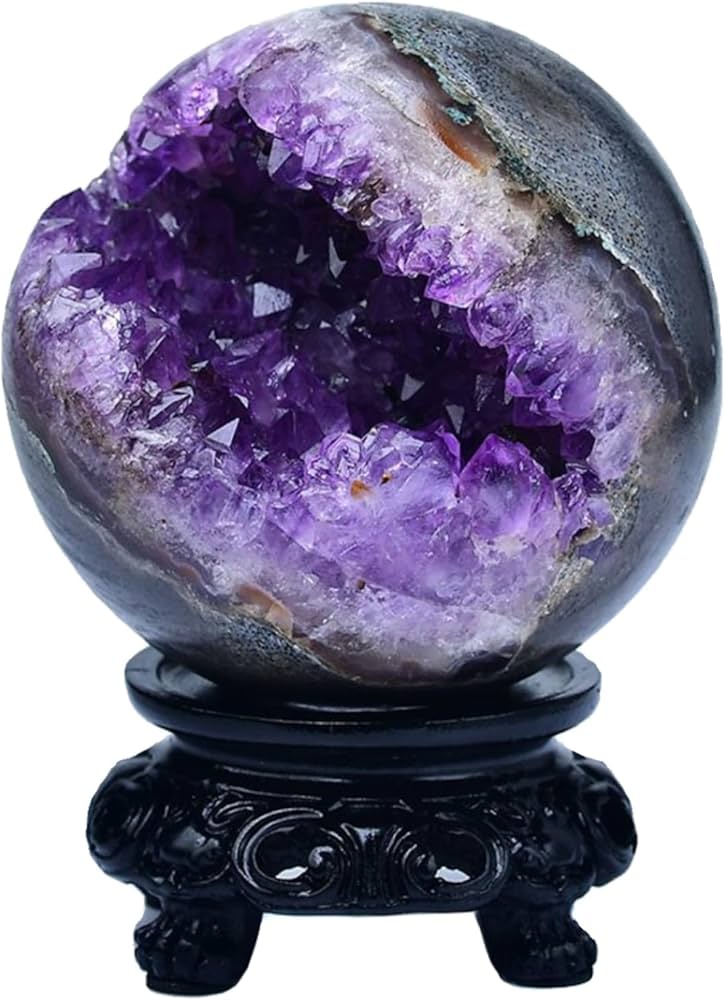 Amazon.co.jp: 天然水晶 アメジスト 原石 ドーム 紫水晶洞 天然石 円形