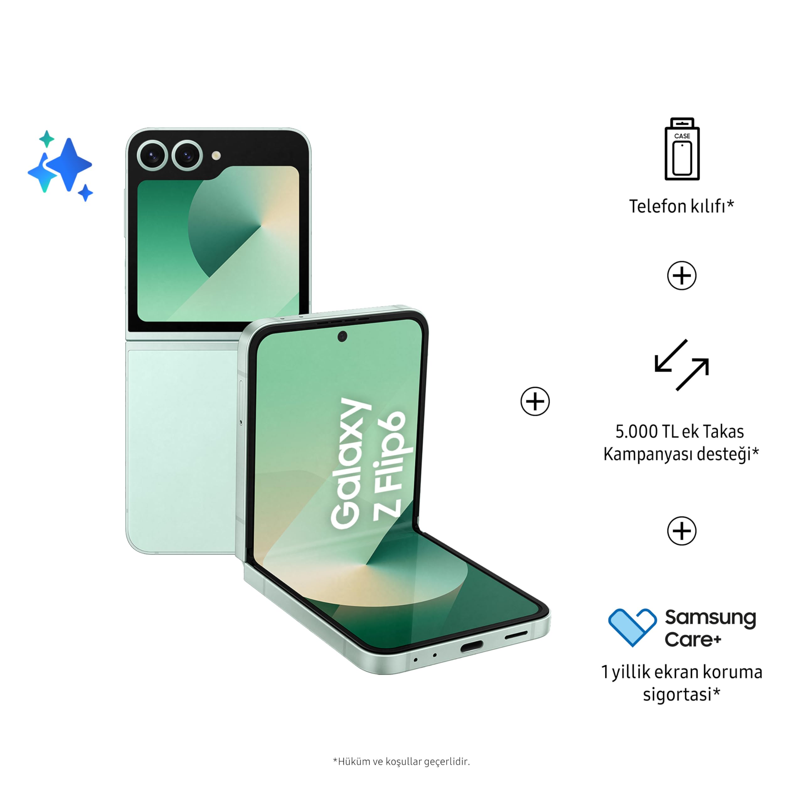 SAMSUNG Galaxy Z Flip6, 12GB RAM, 256GB Storage, Mint, 50MP Camera