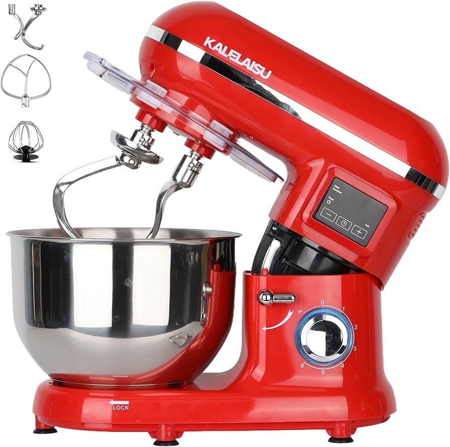 Amazon | KALELAISU スタンドミキサー 5.5L大容量 99分タイマー機能