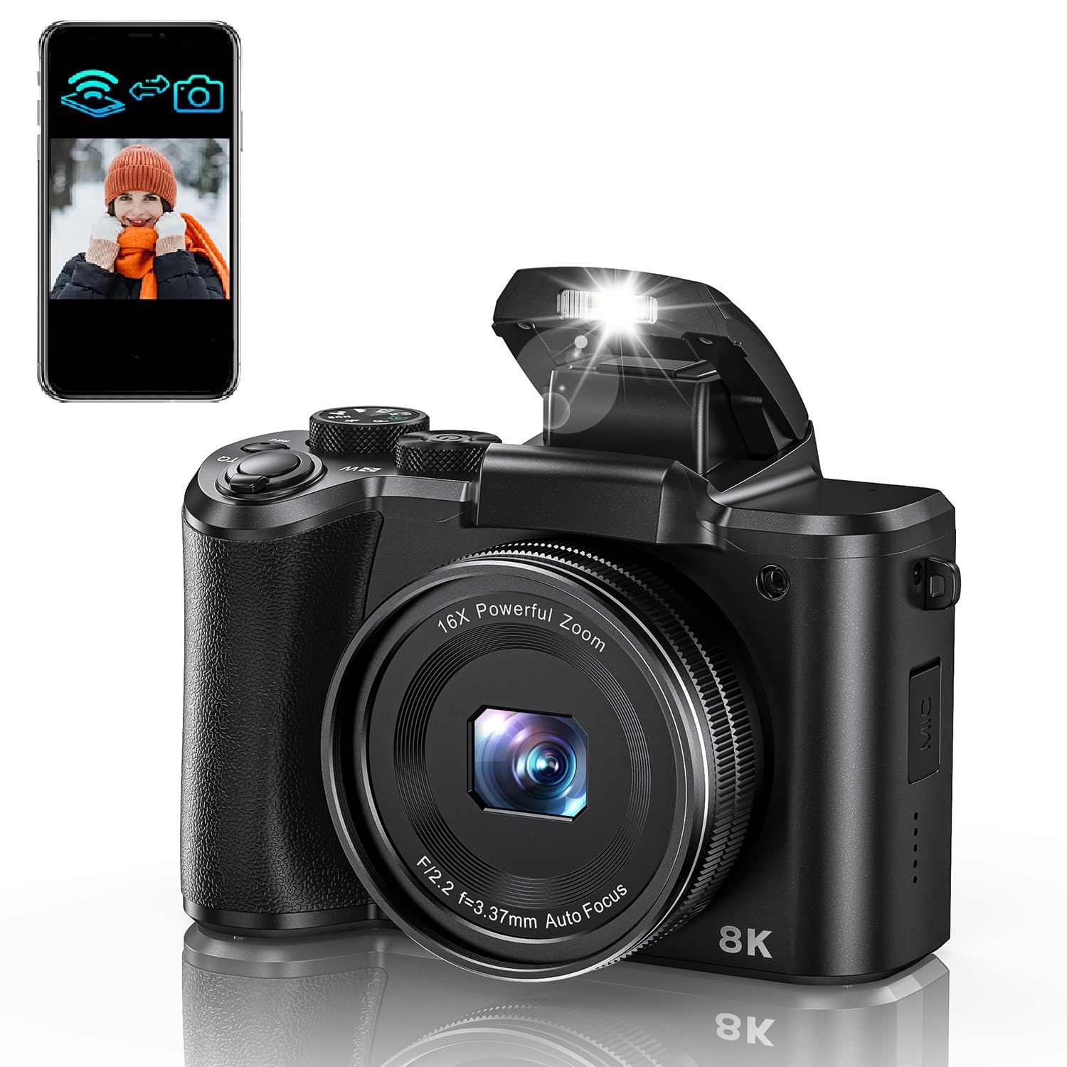 Amazon | 8K デジタルカメラ 8800万画素 デジカメ スマホに送れる