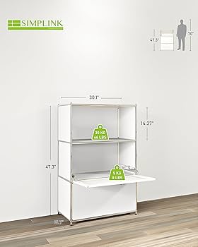 Amazon.com: Simplink Metal Shelf with 2 Flap Doors, Large Capacity