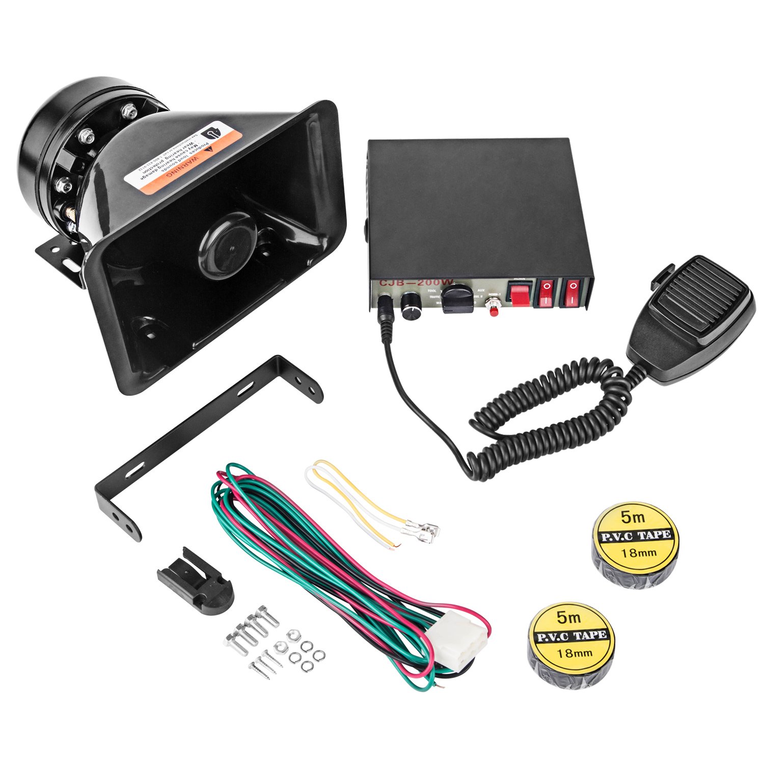 Amazon.co.jp: YHAAVALE CJB200P アンプ 警察サイレン & ブラック