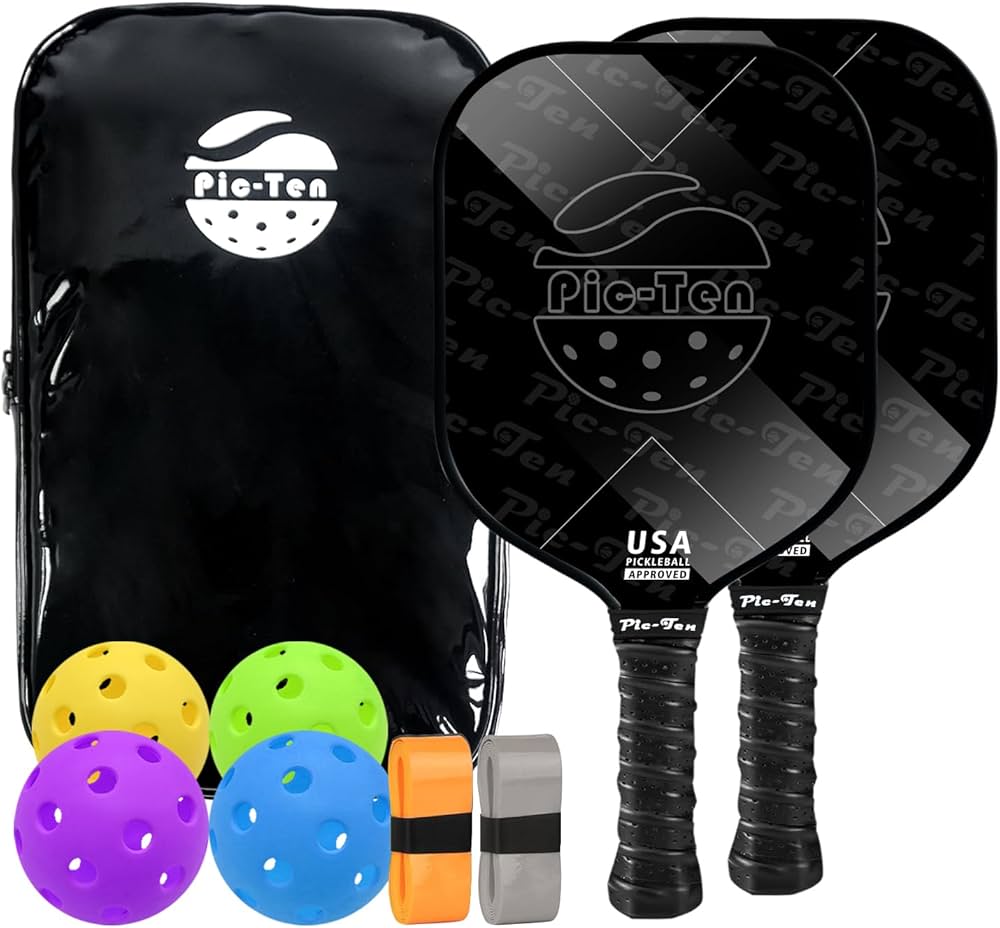 Amazon | Pic-Ten ピックルボールパドル 2個セット USAPA承認 カーボン