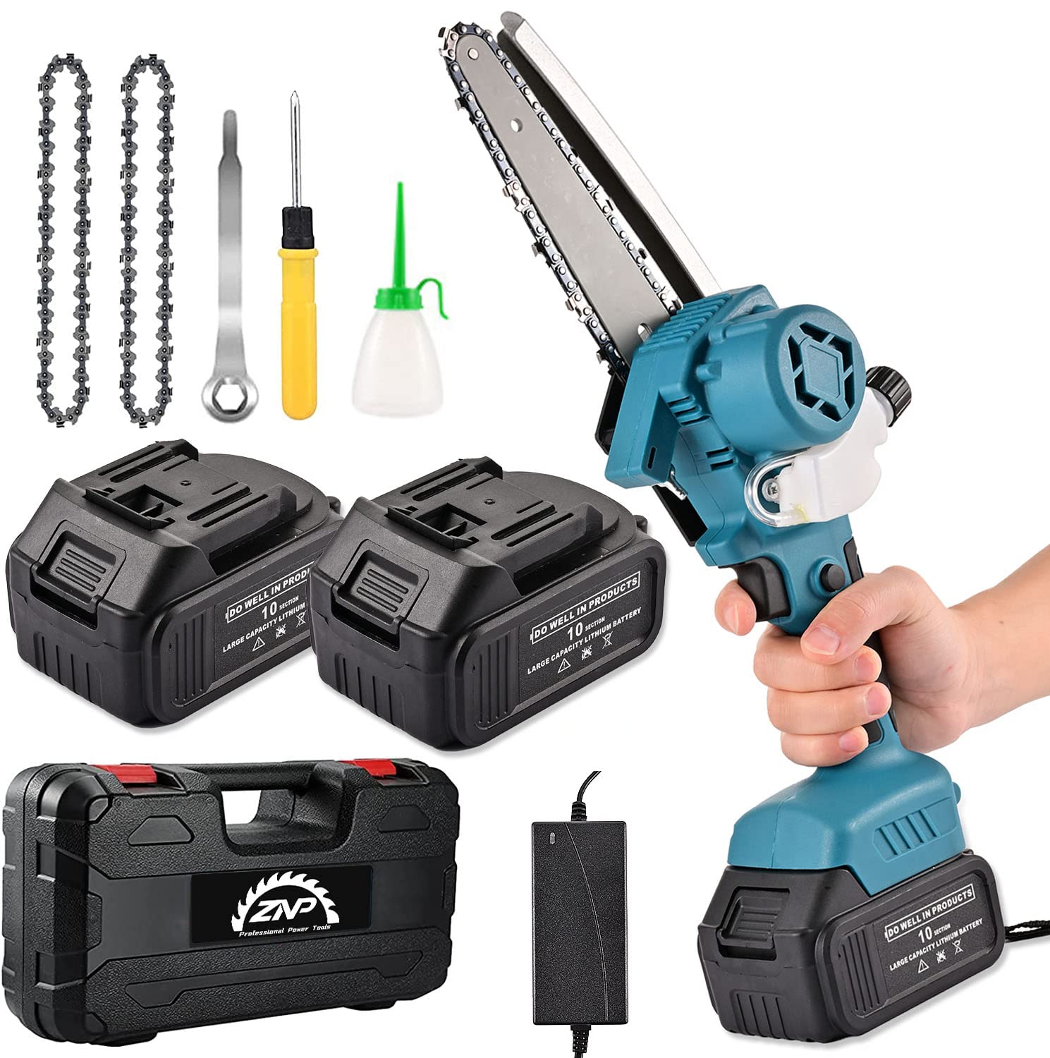 Amazon | ZNP チェーンソー 充電式 電動 21V 3.0Ah大容量バッテリー2個