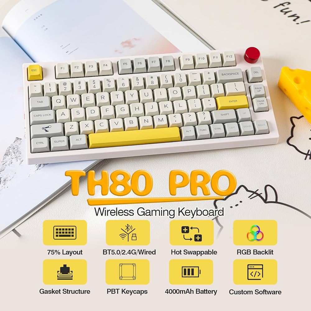 Amazon | EPOMAKER TH80 Pro ワイヤレスゲーミングキーボード3モード