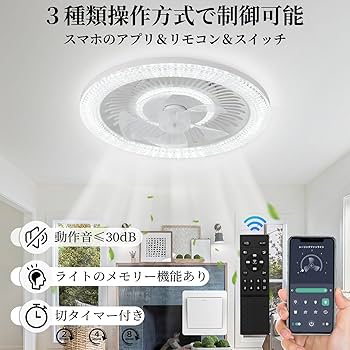 Amazon.co.jp : シーリングファンライト ZXhome 50cm 扇風機 一台二役
