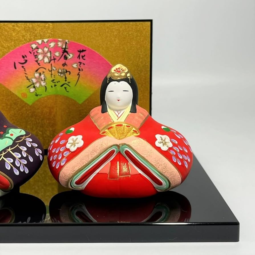 Amazon.co.jp: 薬師窯(yakushigama) 桃の節句 ひな人形 錦彩 親王 座雛