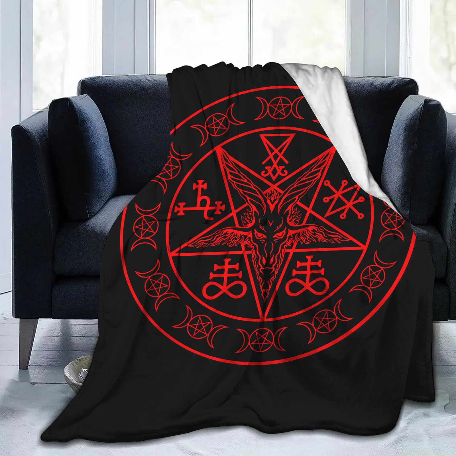 Amazon.com: SARA NELL Satanic Wiccan Symbols Goat Blanket,Super
