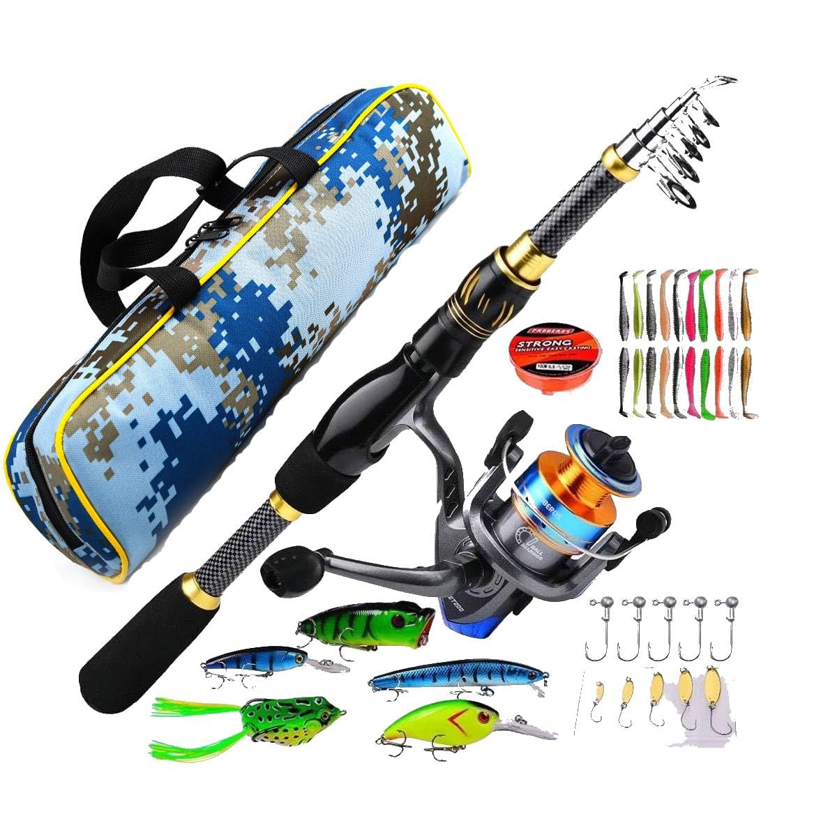 Amazon.co.jp: 釣りセット 釣り竿 炭素伸縮釣竿 渓流竿 ロッド