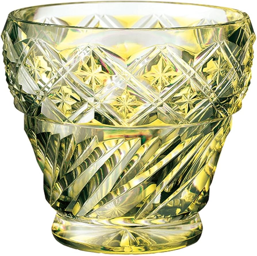 Amazon｜山下工芸 薩摩切子 フリーカップ 黄 φ8×7.3cm 13041220