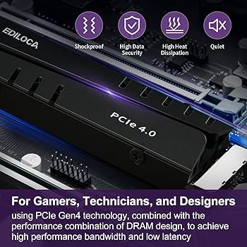 Amazon.com: Ediloca 4TB PS5 SSD with Heatsink PCIe Gen4 NVMe M.2