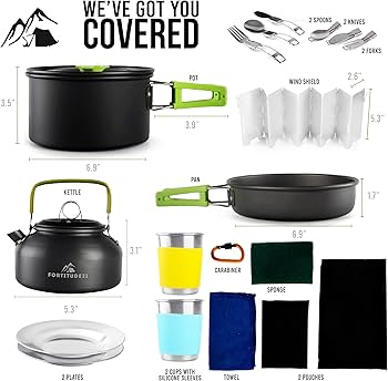 Camping Cookware Set - 19-Piece Lightweight Backpacking Cookware