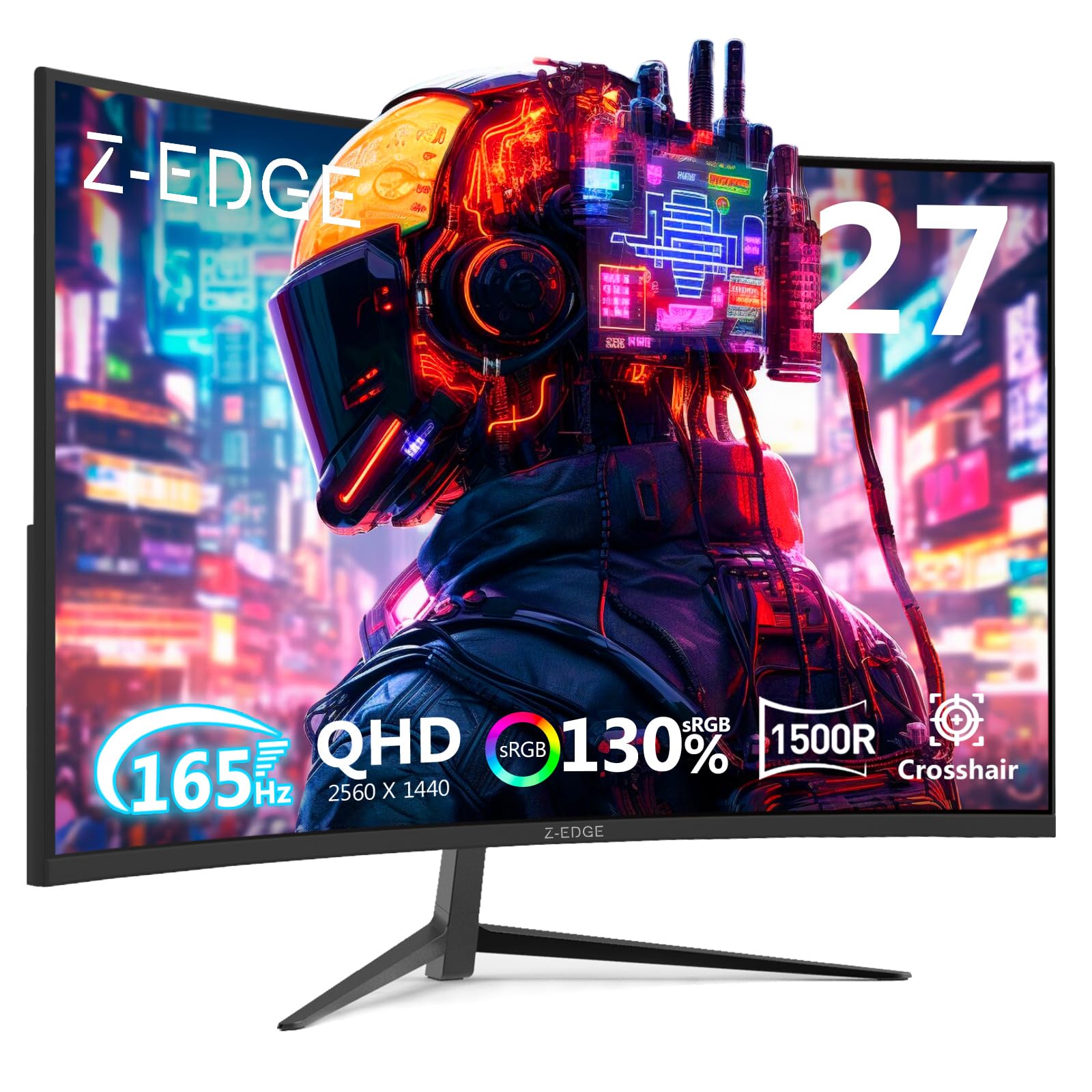 Amazon.com: Z-Edge 27 inch Curved Gaming Monitor, QHD 1440P 165Hz