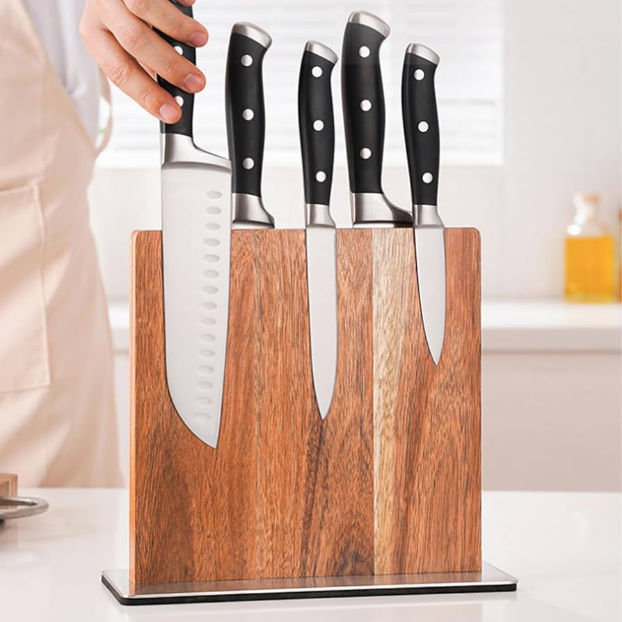 Amazon | Mellbo 包丁スタンド 包丁立て シンク上 天然木材 ステンレス