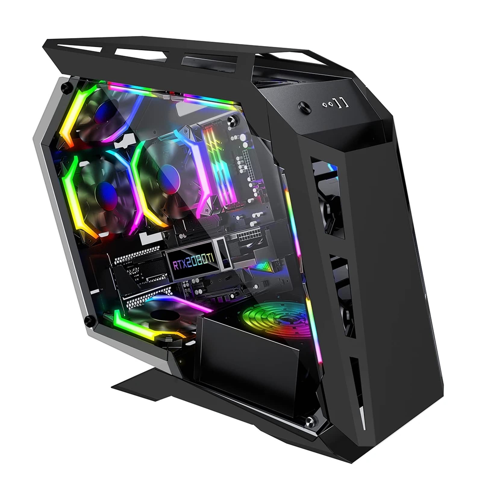 Amazon.co.jp: PCケース RGB PCケース特殊形状アクリルサイド透明