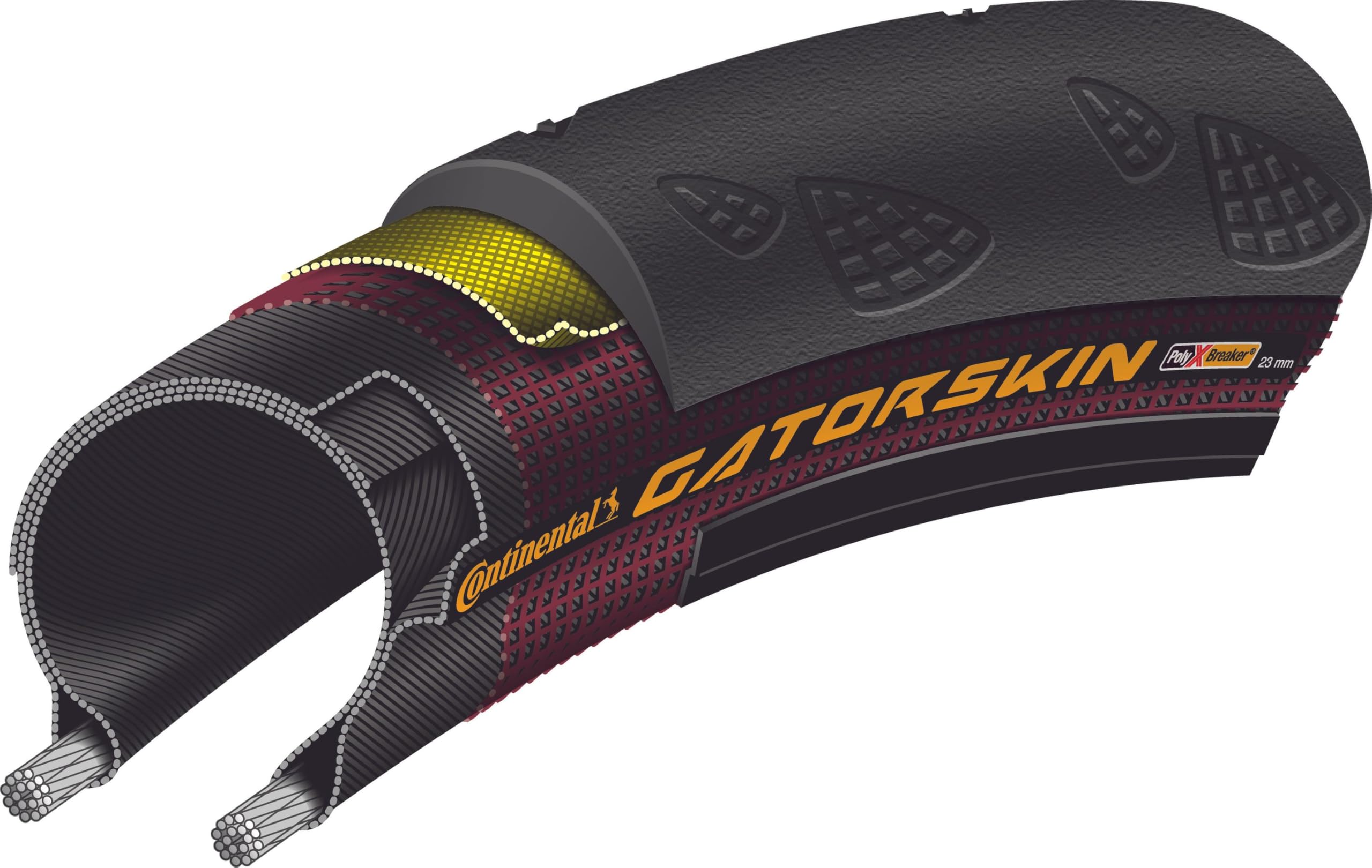 Continental Ultra Gatorskin Bicycle Tire (700x25, Folding, Black