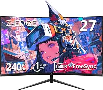 Amazon.co.jp: Z Z-Edge 湾曲ゲーミングモニター 240Hz 27インチ 1ms