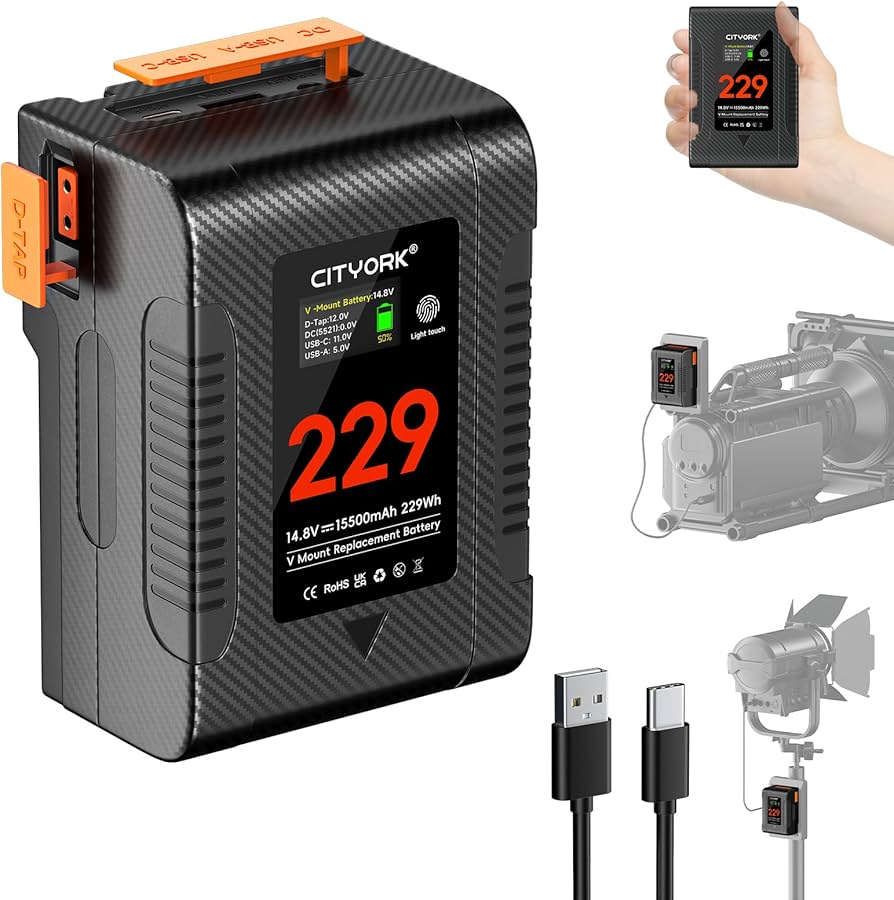 CITYORK Mini V Mount Battery 229Wh/ 15500mAh 14.8V V Mount/V Lock