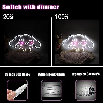 Amazon.co.jp: シナモロールアニメネオンサイン壁装飾シナモロールLED