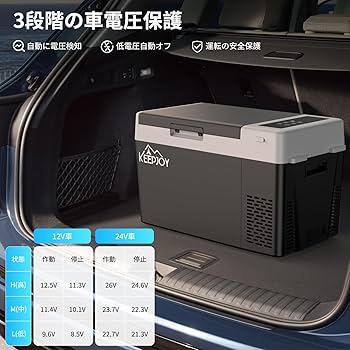 Amazon.co.jp: KEEPJOY 車載冷蔵庫 24L ポータブル冷蔵庫