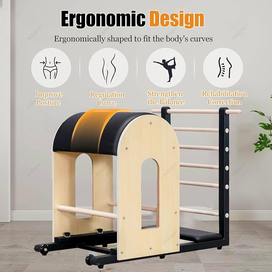 Amazon.co.jp: 木製ピラティスラダーバレル、レジスタンスバンド付き