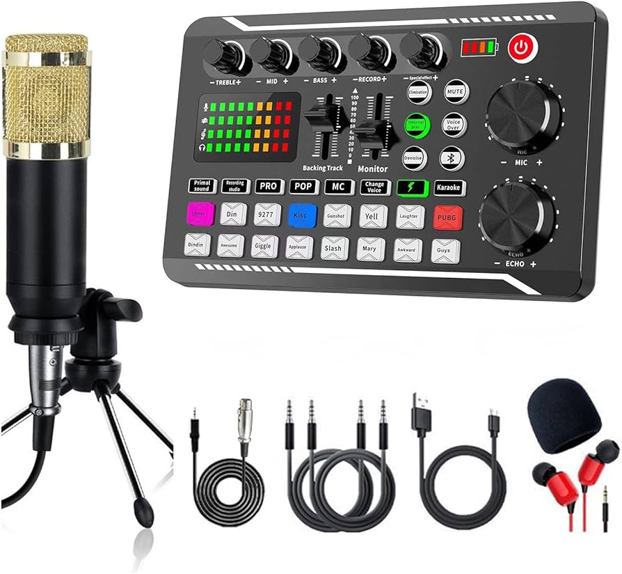 Amazon.com: F998 Live Sound Card & Audio Mixer with 16 Voice