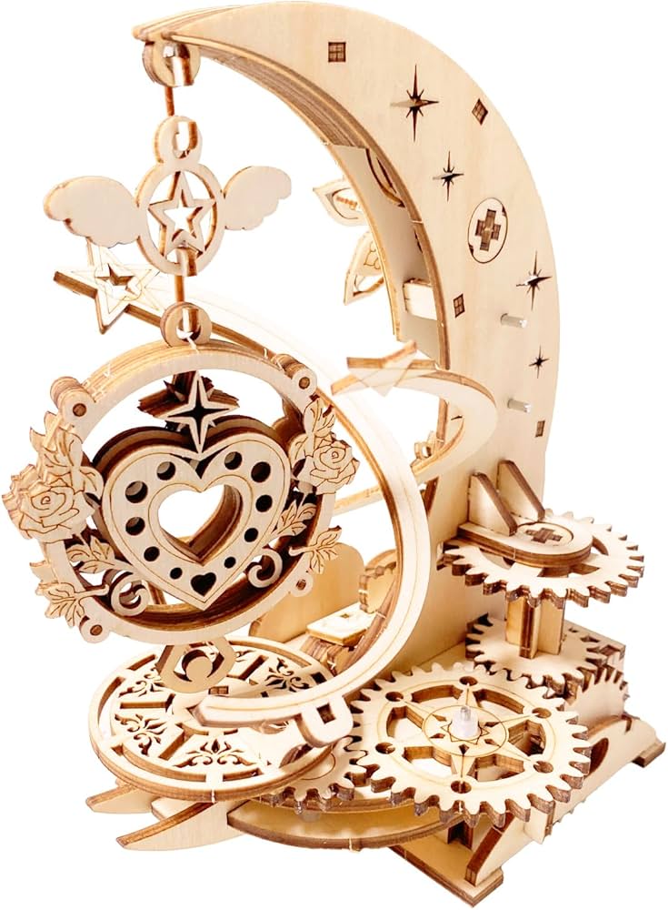 Amazon.co.jp: 3D木製パズル 大人用 DIY オルゴール 木製組み立て